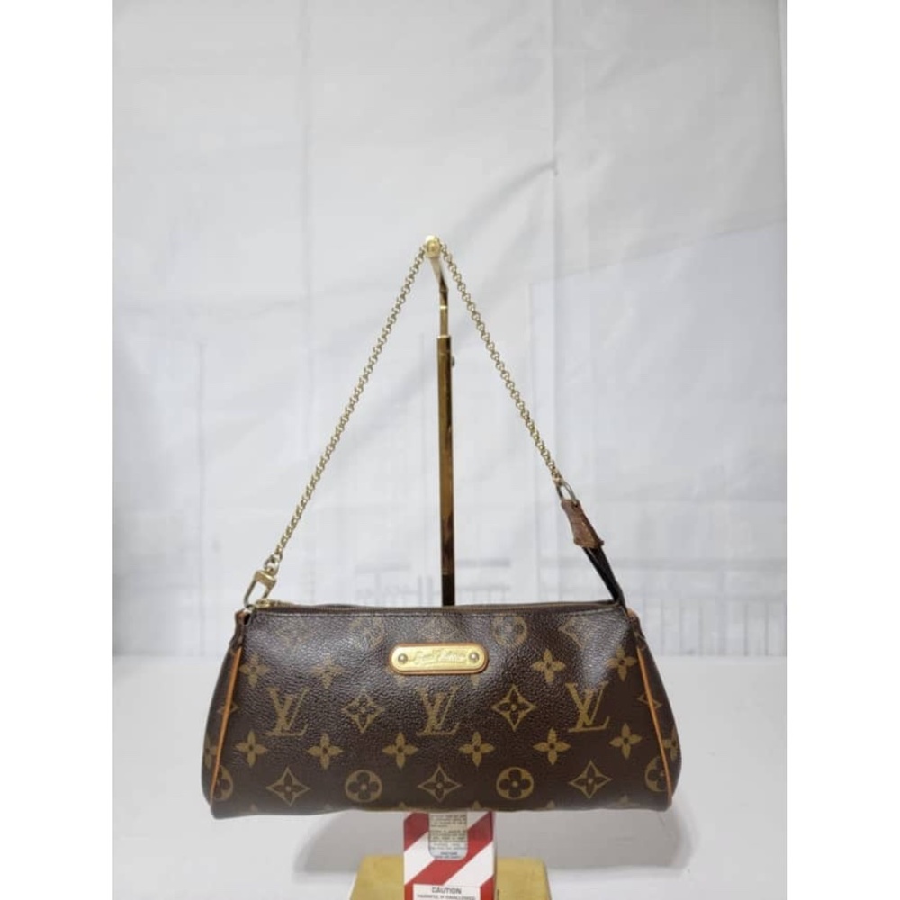 Authentic Louis Vuitton Monogram Canvas Eva Pochette Bag Brown - Picture 1 of 15